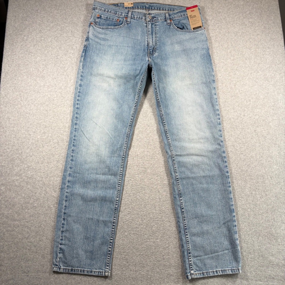 Levi's 559 Relaxed Straight Jeans Mens 36x34 Light Wash Denim Blue NWT